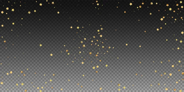 Zlaté hvězdy, luxusní třpytivé konfety. Scatt — Stockový vektor