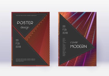 Siyah kapak tasarım şablonu. Turuncu soyut l