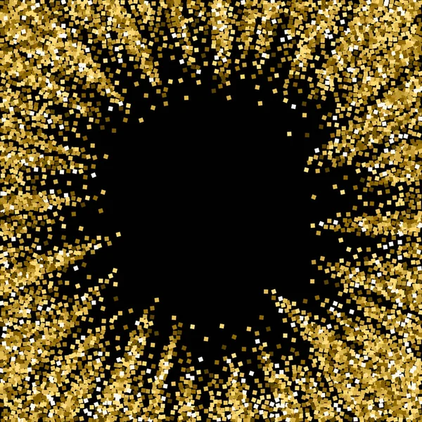 Glitter de oro confeti espumoso de lujo. Dispersos — Vector de stock