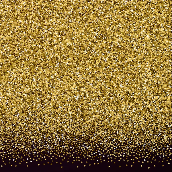 Goldene Dreiecke glitzern luxuriös funkelndes Konfetti. — Stockvektor