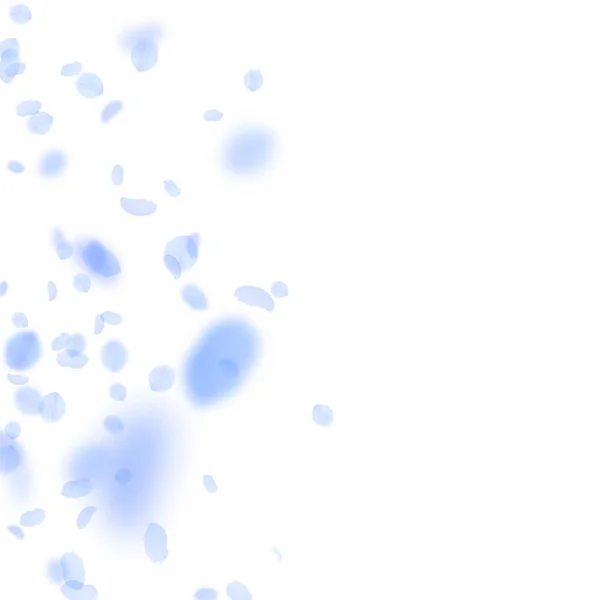 Pétales de fleurs bleu foncé tombant. Merveilleux ro — Image vectorielle