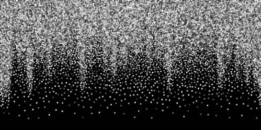 Gümüş parıltılı, ışıl ışıl, konfeti. Scattere