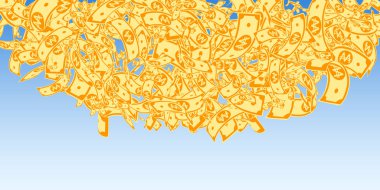 Korece notlar düşüyor. Karışık WON faturaları mavi 