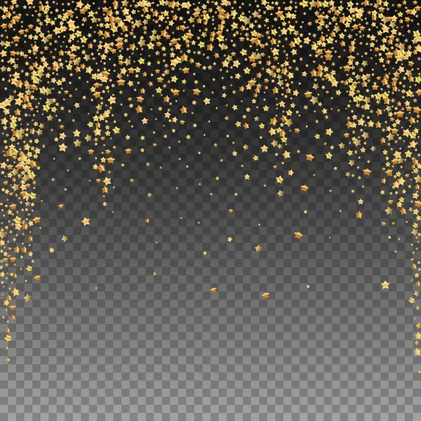 Altın yıldızlı, ışıl ışıl konfeti. Dağınık zm