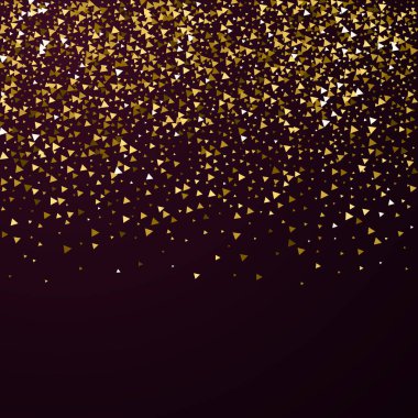 Altın üçgenler, ışıl ışıl konfeti. Scattere