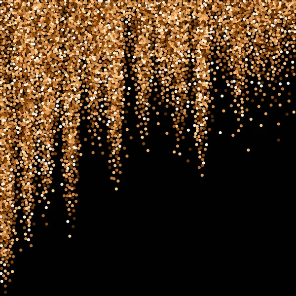 Rött runt guld glitter lyx mousserande konfetti. — Stock vektor