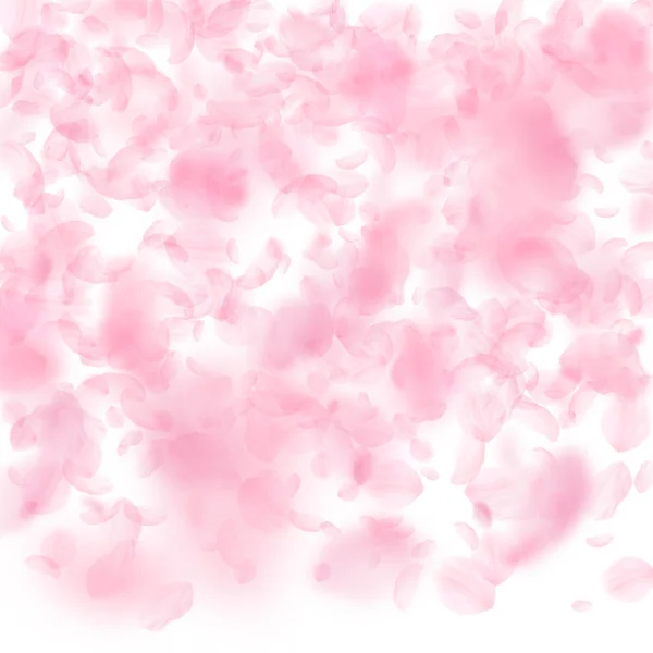 Sakuran terälehdet putoavat. Romanttiset vaaleanpunaiset kukat — vektorikuva