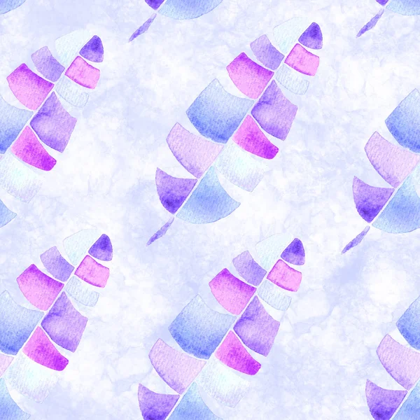 Tropical seamless pattern. Watercolor childlike pa