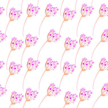 Şirin suluboya çiçek seamless modeli. Pembe boho