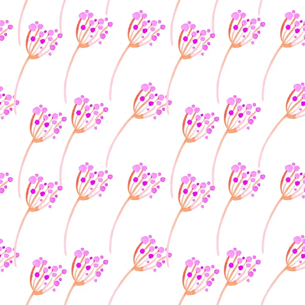 Şirin suluboya çiçek seamless modeli. Pembe boho