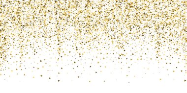 Altın üçgenler, ışıl ışıl konfeti. Scattere