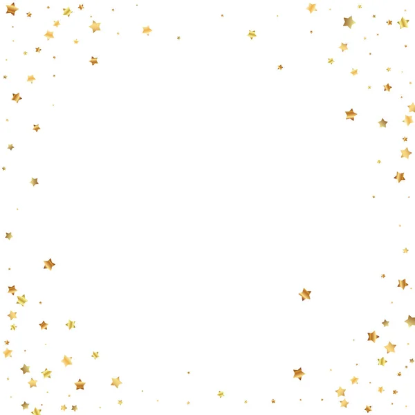 Gold stars random luxury sparkling confetti. Scatt — Stock Vector