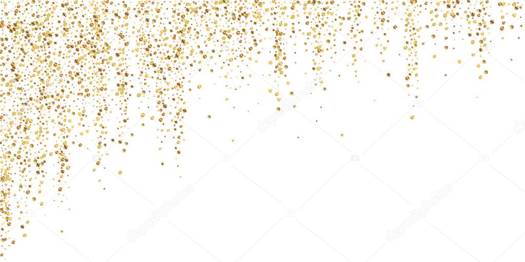 Gold confetti luxury sparkling confetti. Scattered