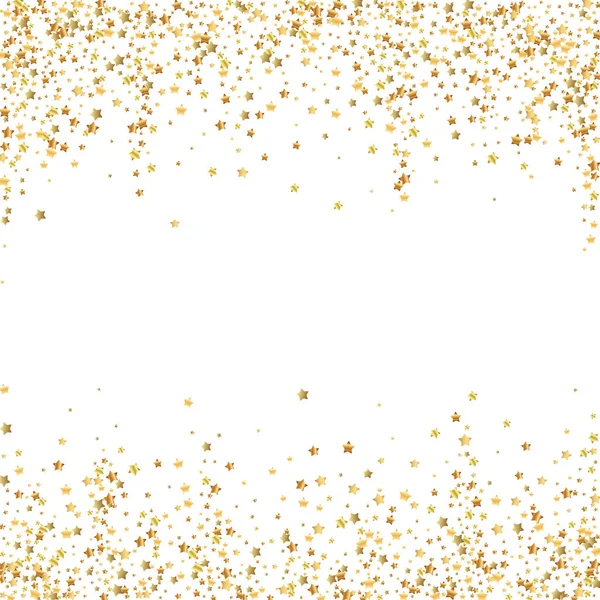 Złote gwiazdki luksusowe musujące konfetti. Rozproszenie — Wektor stockowy