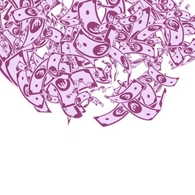 Avrupa Birliği Euro notları düşüyor. Kirli EUR faturaları