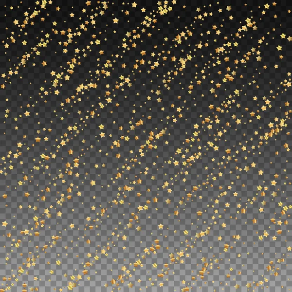 Złote gwiazdki luksusowe musujące konfetti. Rozproszenie — Wektor stockowy
