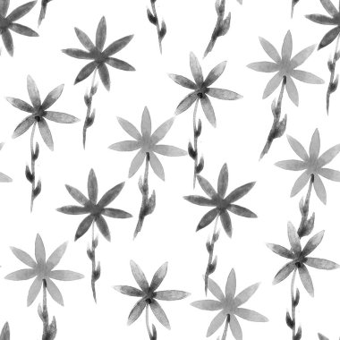 Şirin suluboya çiçek seamless modeli. Geri ve 