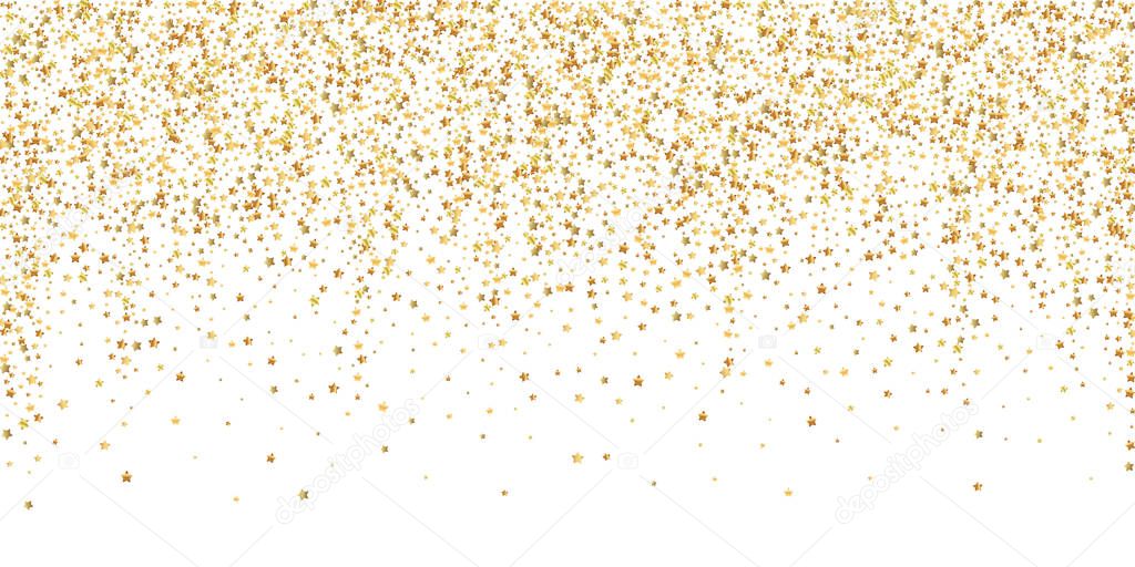 Gold stars luxury sparkling confetti. Scattered sm