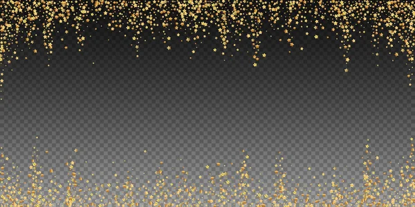 Étoiles d'or luxe confettis étincelants. Dispersé sm — Image vectorielle