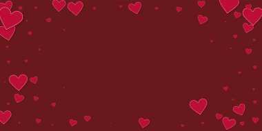 Kırmızı kalp konfetileri sever. Sevgililer Günü hediyesi.