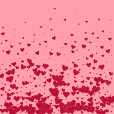 Kırmızı kalp aşk confettis. Sevgililer günü gradyan