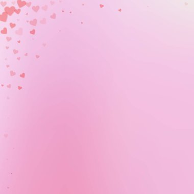 Kırmızı kalp aşk confettis. Sevgililer günü köşe p