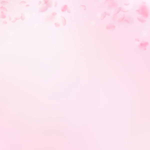 Sakura yaprakları dökülüyor. Romantik pembe çiçekler — Stok Vektör