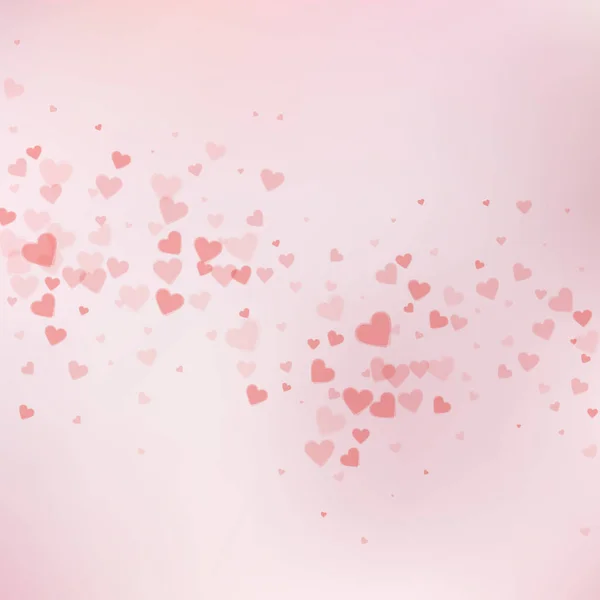 A vörös szív szereti a konfettit. Valentin-nap esik — Stock Vector