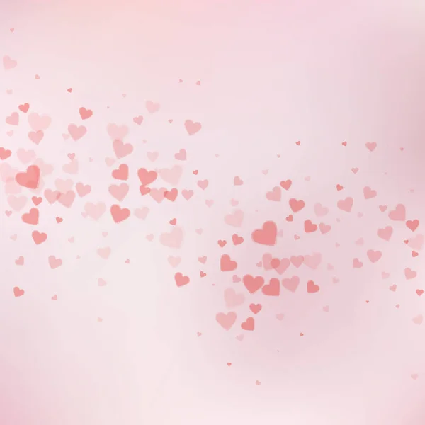 Le cœur rouge adore les confettis. Saint Valentin tombant — Image vectorielle