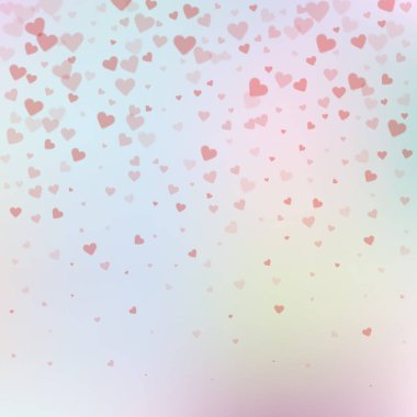 Kırmızı kalp aşk confettis. Sevgililer günü gradyan