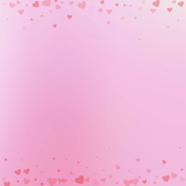 Kırmızı kalp aşk confettis. Sevgililer günü sınırları 