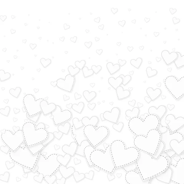 Coração branco amor confettis. Dia dos Namorados queda — Vetor de Stock