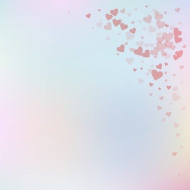 Kırmızı kalp aşk confettis. Sevgililer günü köşe p