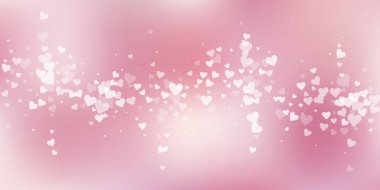 Beyaz kalp konfetileri sever. Sevgililer Günü Düşüyor