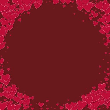 Kırmızı kalp konfetileri sever. Sevgililer Günü hediyesi.