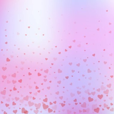 Kırmızı kalp aşk confettis. Sevgililer günü gradyan