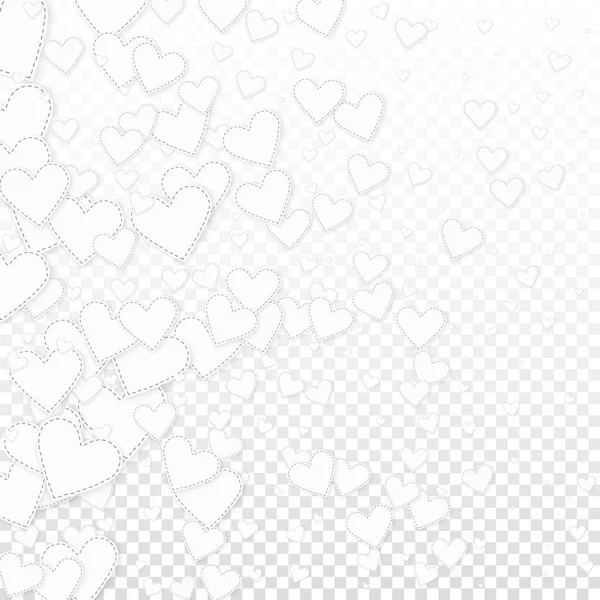 El corazón blanco ama los confettis. Día de San Valentín gradie — Vector de stock