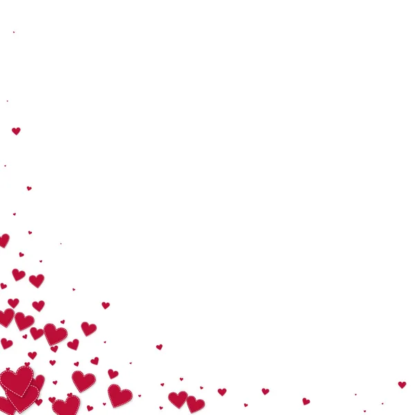 Il cuore rosso adora i confetti. San Valentino angolo c — Vettoriale Stock