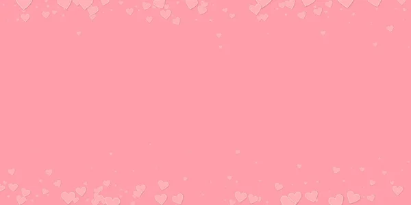 Rosa Herzen lieben Konfettis. Valentinstag-Grenze — Stockvektor
