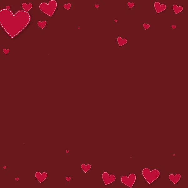 Rote Herzen lieben Konfettis. Valentinstag fällt — Stockvektor