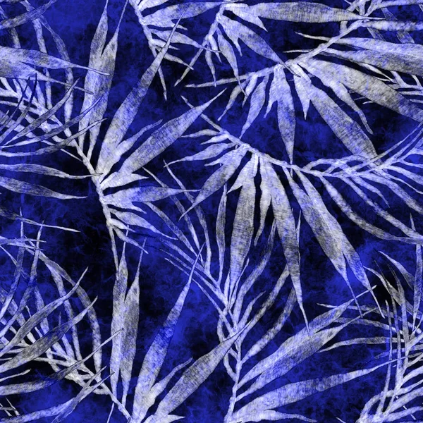 Tropical seamless pattern. Watercolor chaotic palm