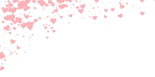 Corazón rosado amor confettis. Día de San Valentín caída — Archivo Imágenes Vectoriales