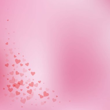 Kırmızı kalp aşk confettis. Sevgililer günü köşe o