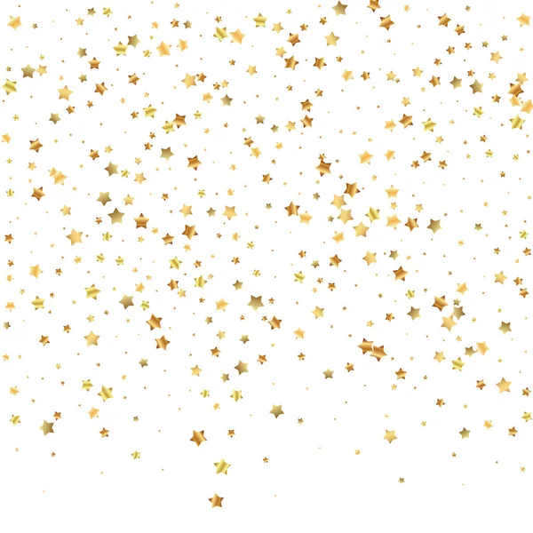Gold stars random luxury sparkling confetti. Scatt — Stock Vector