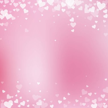 Beyaz kalp konfetileri sever. Sevgililer Günü Düşüyor