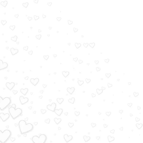 El corazón blanco ama los confettis. Rincón del día de San Valentín — Archivo Imágenes Vectoriales