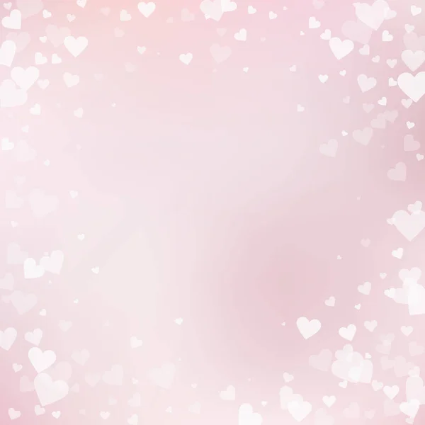 El corazón blanco ama los confettis. Vignet del día de San Valentín — Vector de stock