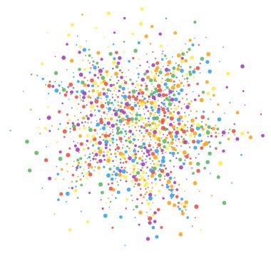 Şenlikli konfeti. Kutlama yıldızları. Gökkuşağı confe