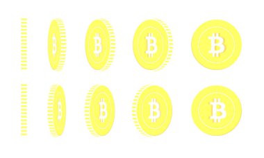 Bitcoin, internet para birimi dönen paralar seti, ani