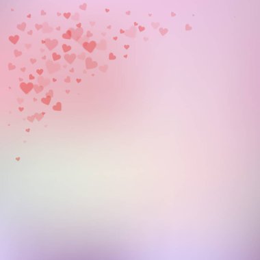 Kırmızı kalp aşk confettis. Sevgililer günü köşe c